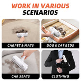 Resuable Pet Hair Remover Multi-Surface Cat & Dog Fur Lint Roller for Furniture & Clothing,White