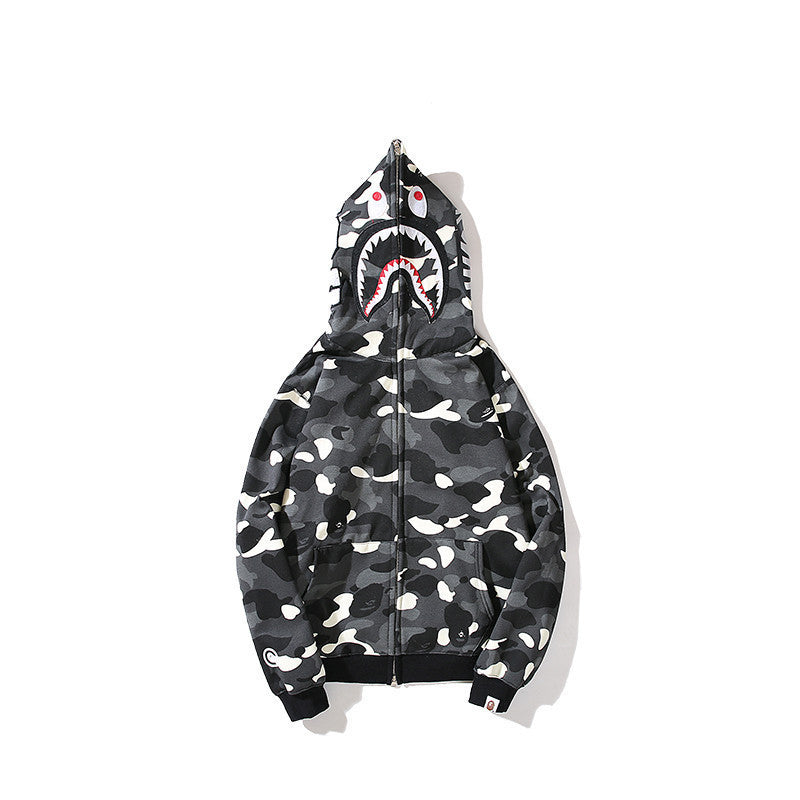 3D Shark Head Hoodie with Zipper for Cosplay
