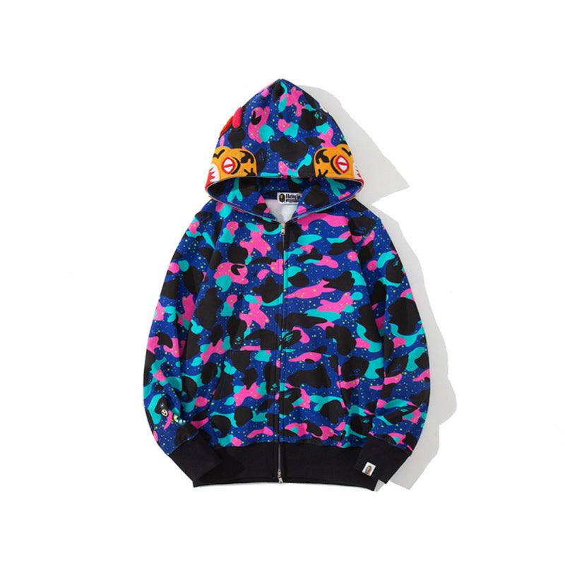 3D Shark Head Hoodie with Zipper for Cosplay