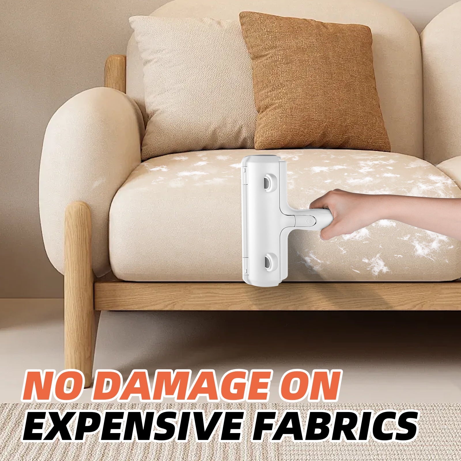 Resuable Pet Hair Remover Multi-Surface Cat & Dog Fur Lint Roller for Furniture & Clothing,White