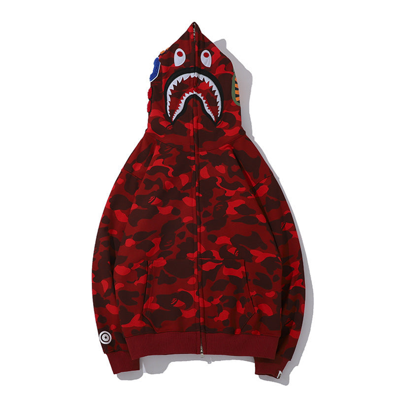 3D Shark Head Hoodie with Zipper for Cosplay