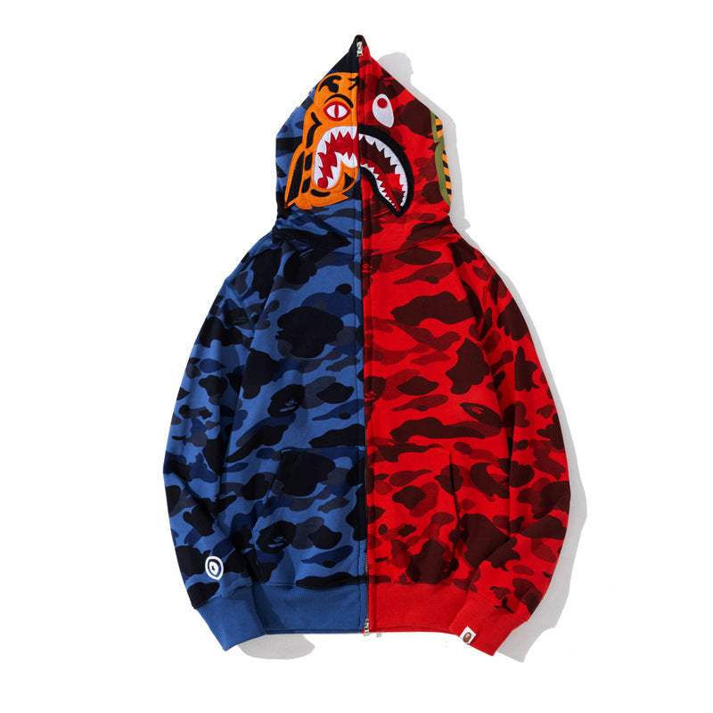 3D Shark Head Hoodie with Zipper for Cosplay